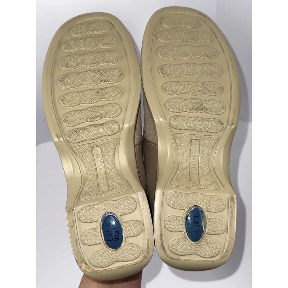 Pedors Shoes Slip On Comfort Walking 201 Beige Leather Orthopedic Cushion 8.5 - Picture 10 of 16